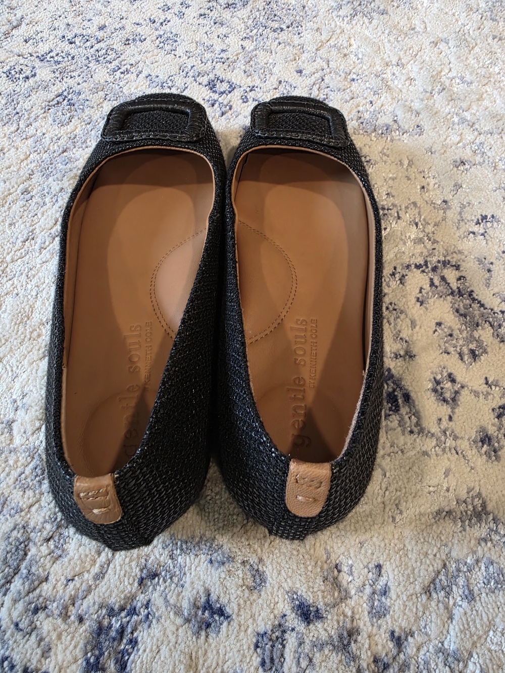 Gentle Souls Black Women’s Square-Toe Buckle Ballet Flat - Size 9 - Picture 6 of 11